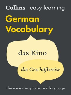 Easy Learning German Vocabulary - ebook